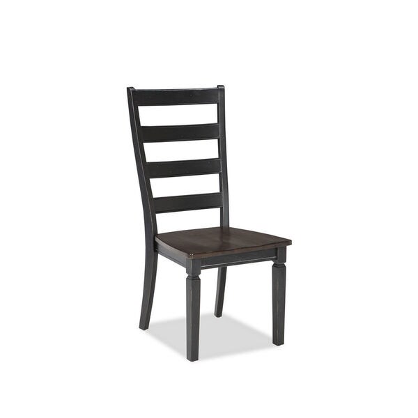 Glenwood Rubbed Black and Charcoal Ladderback Dining Chair (Set of 2
