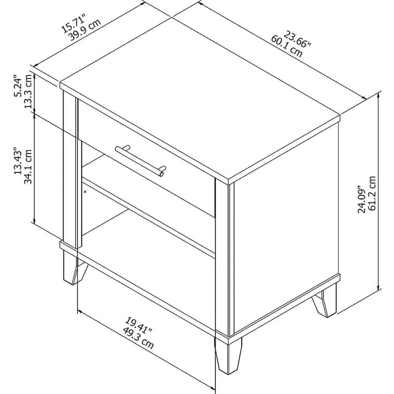 Transitional Grey Ash Nightstand