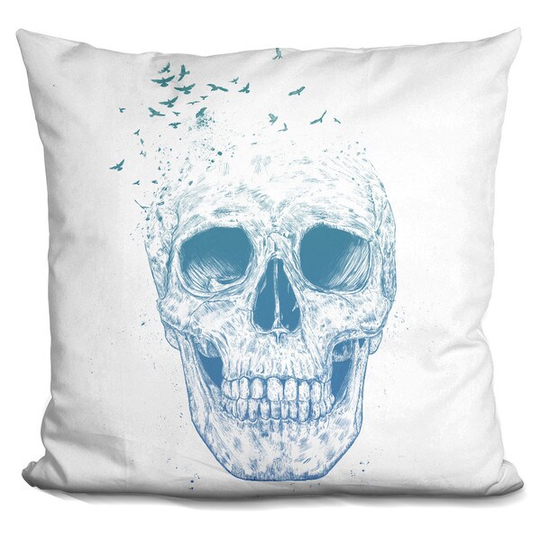 Balazs Solti 'Little girl and wolves' Throw Pillow