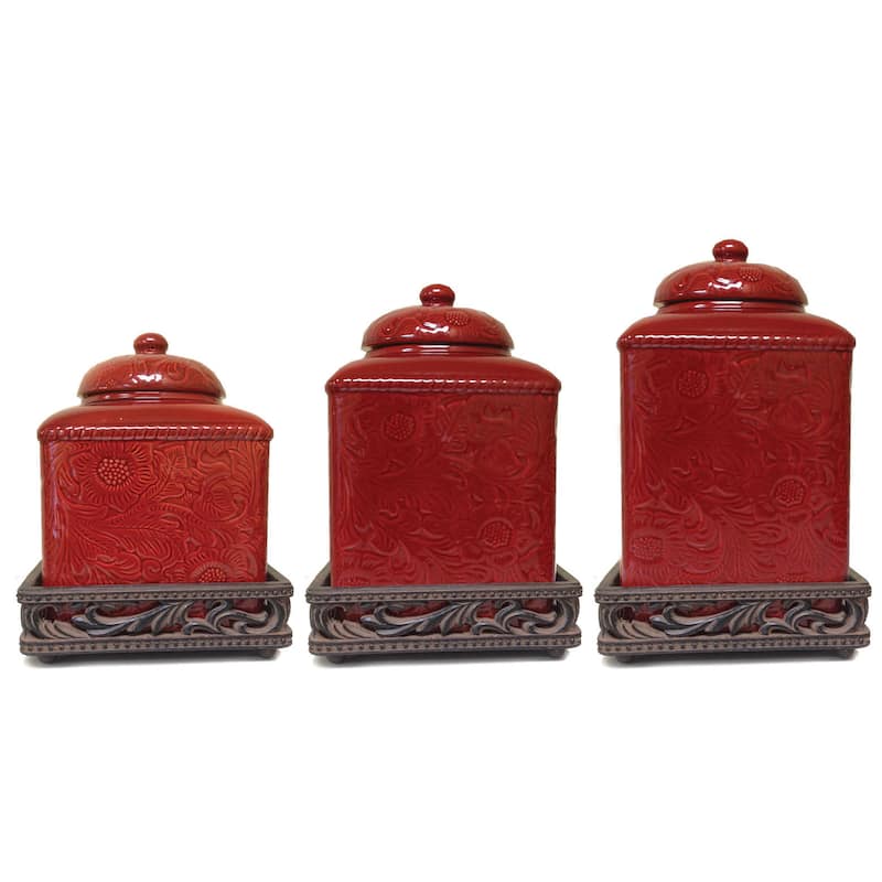 HiEnd Accents Savannah Canister Base Set, 3PC