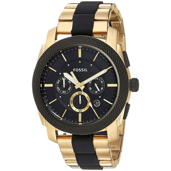 machine chronograph black silicone watch