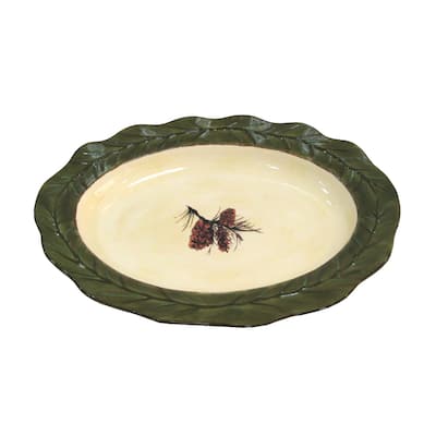 Paseo Road by HiEnd Accents Pine Cone Ceramic Serving Platter