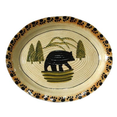 Paseo Road by HiEnd Accents Rustic Bear Ceramic Serving Platter, 1PC