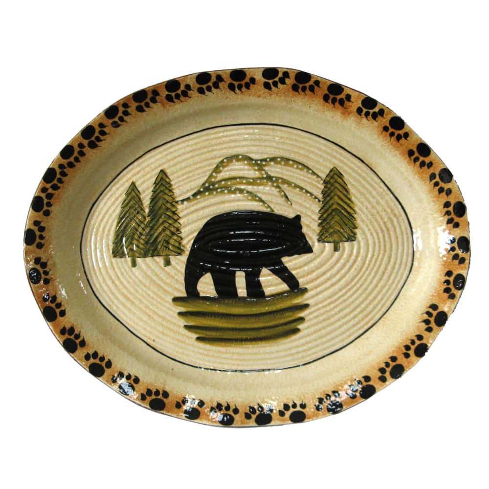 Paseo Road by HiEnd Accents Rustic Bear Ceramic Serving Platter, 1PC
