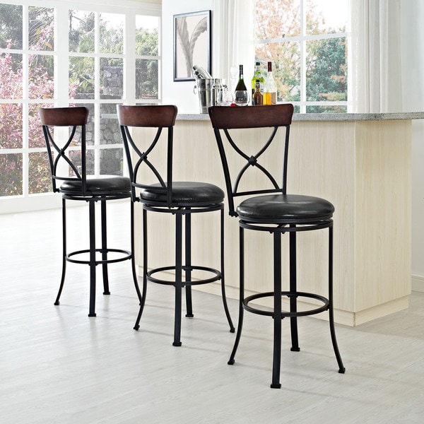 Black bar deals stools with cushion