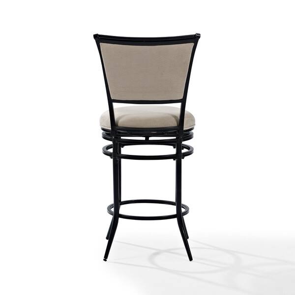 Rachel Black Metal Swivel Counter Stool with Beige Cushion (As Is Item