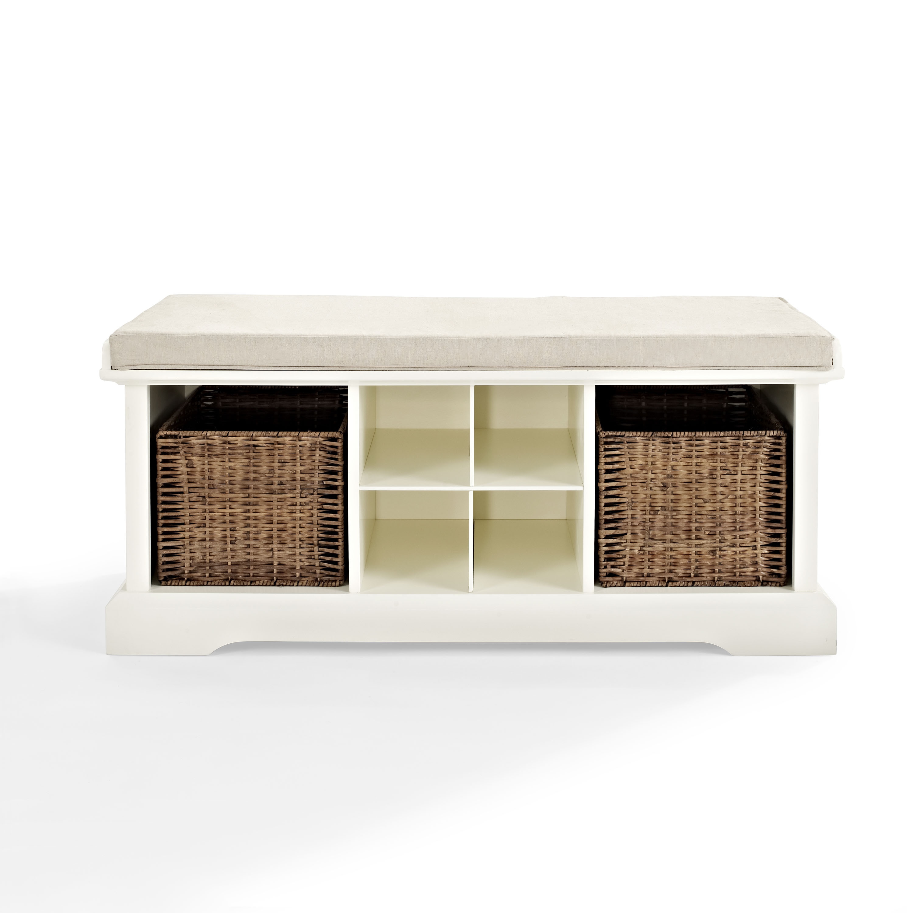 〆1/31 WHITE_WOOD_BENCH #1 Crosley Brennan White Wood Entryway Storage Bench - Overstock