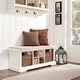 preview thumbnail 2 of 8, Brennan White Wood Entryway Storage Bench