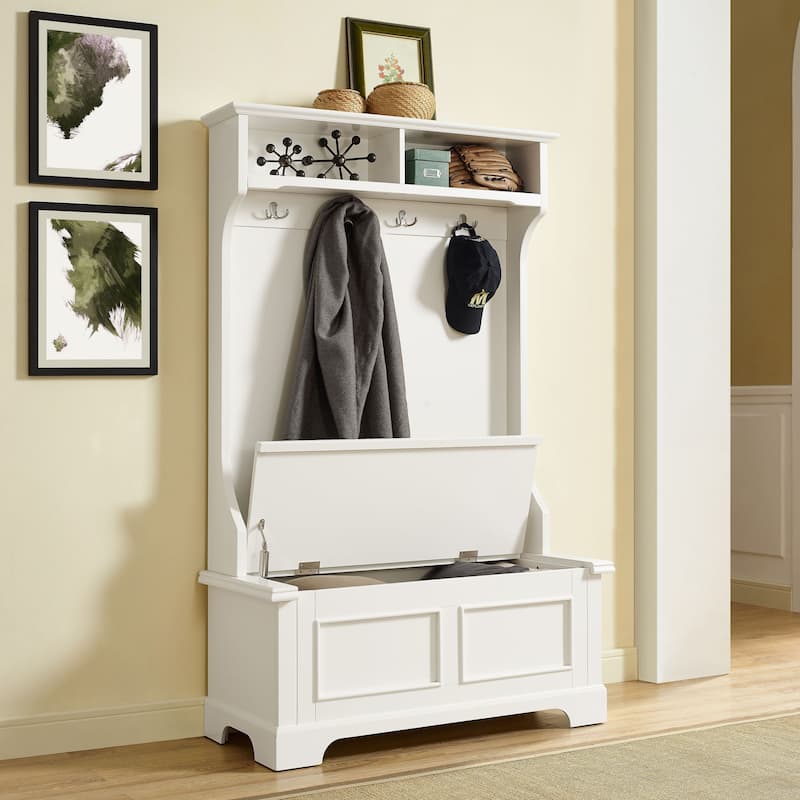 Campbell Classic White Wooden Hall Tree