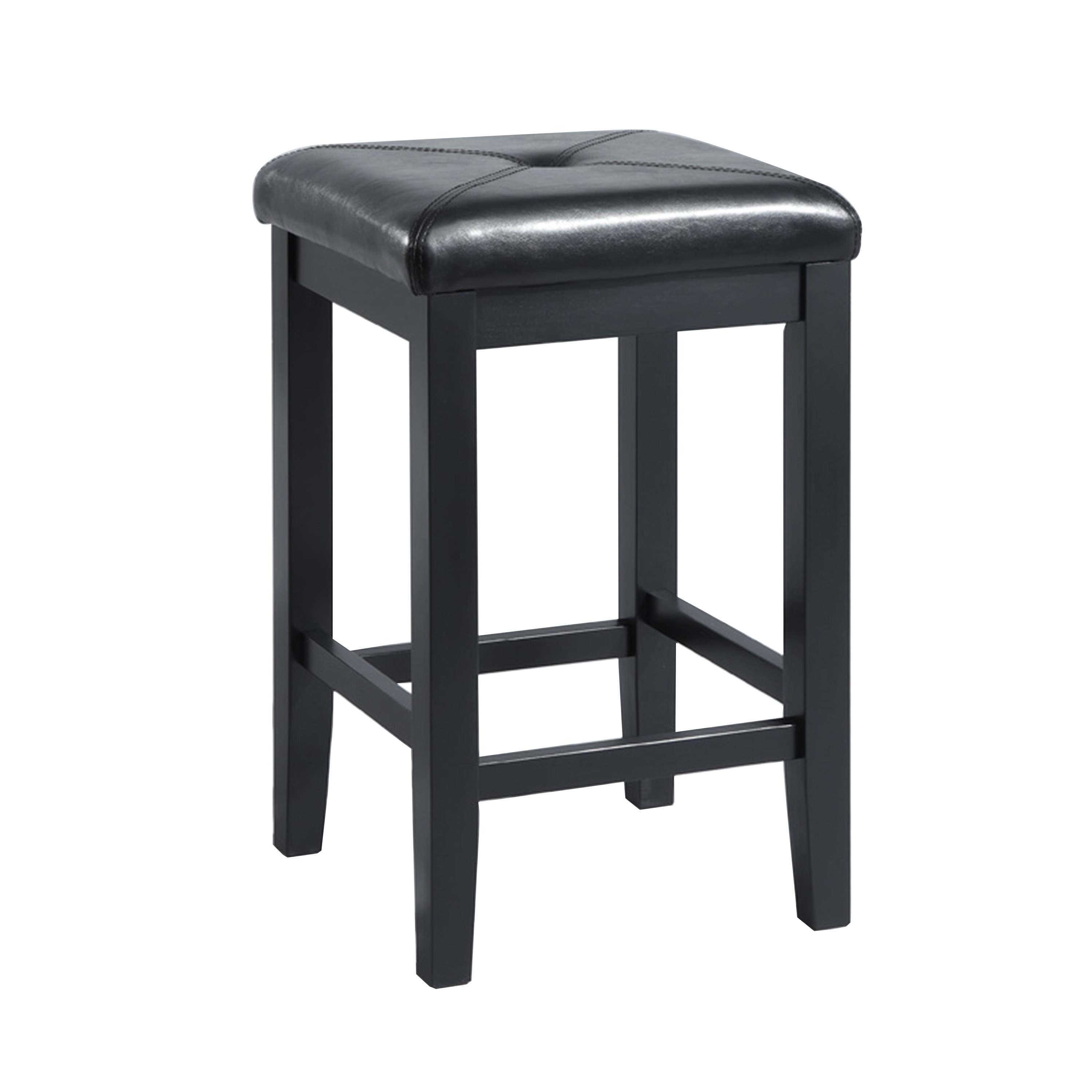 Crosley Upholstered Black 24 inch Square Seat Bar Stools Set of 2