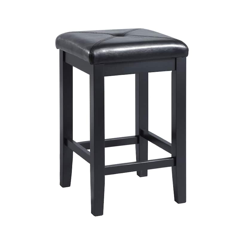 Crosley Upholstered Black 24-inch Square Seat Bar Stools (Set of 2) - N/A