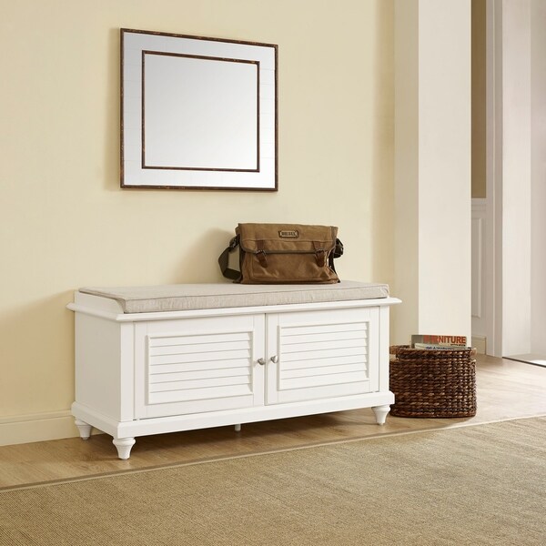Shop Palmetto Entryway Bench In White Finish Ships To Canada