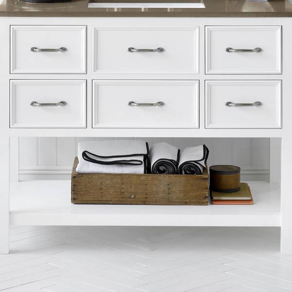 Ronbow Newcastle White Wood/Ceramic 43inch Bathroom Vanity Set With