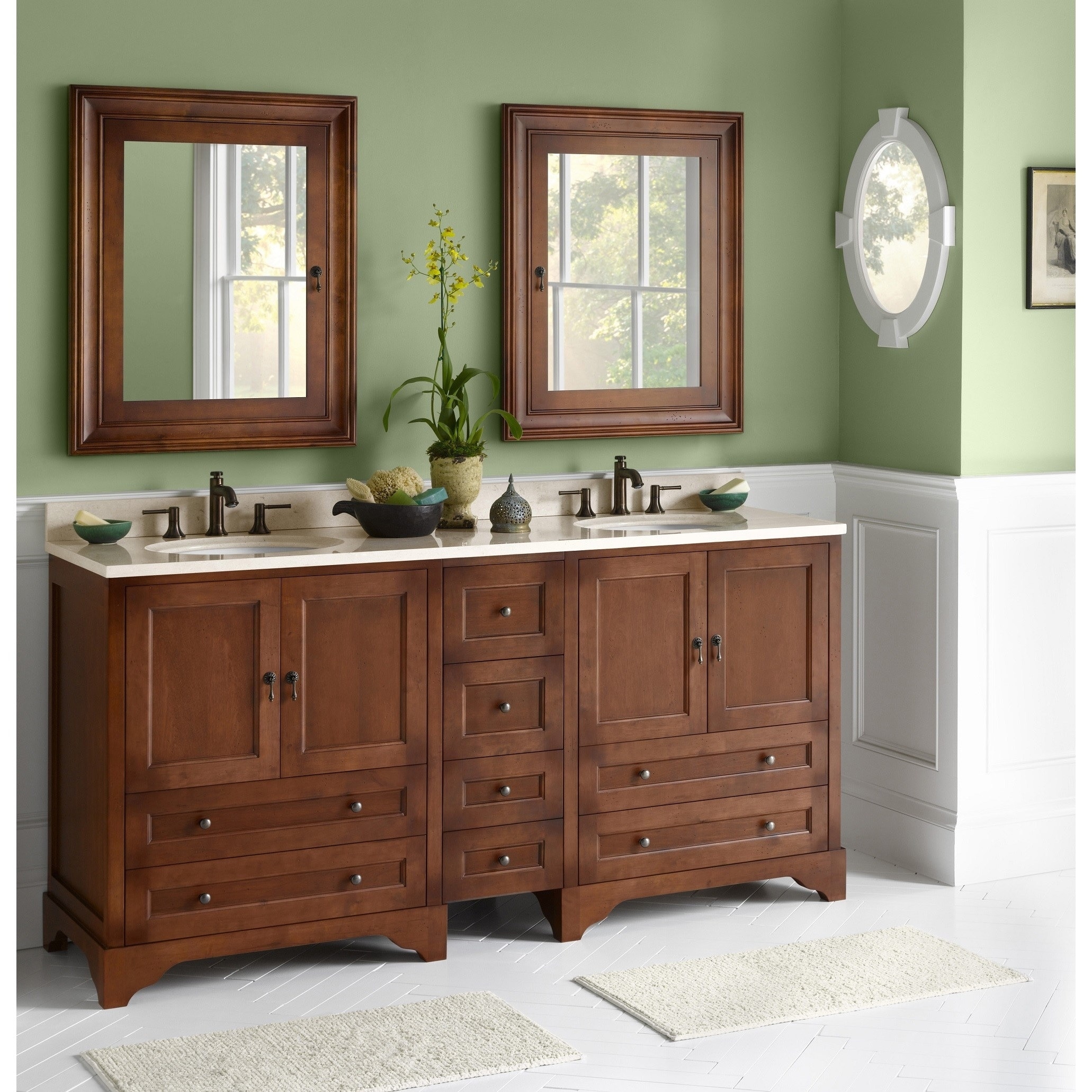 Shop Ronbow Milano 73 Inch Double Bathroom Vanity Set With Ceramic