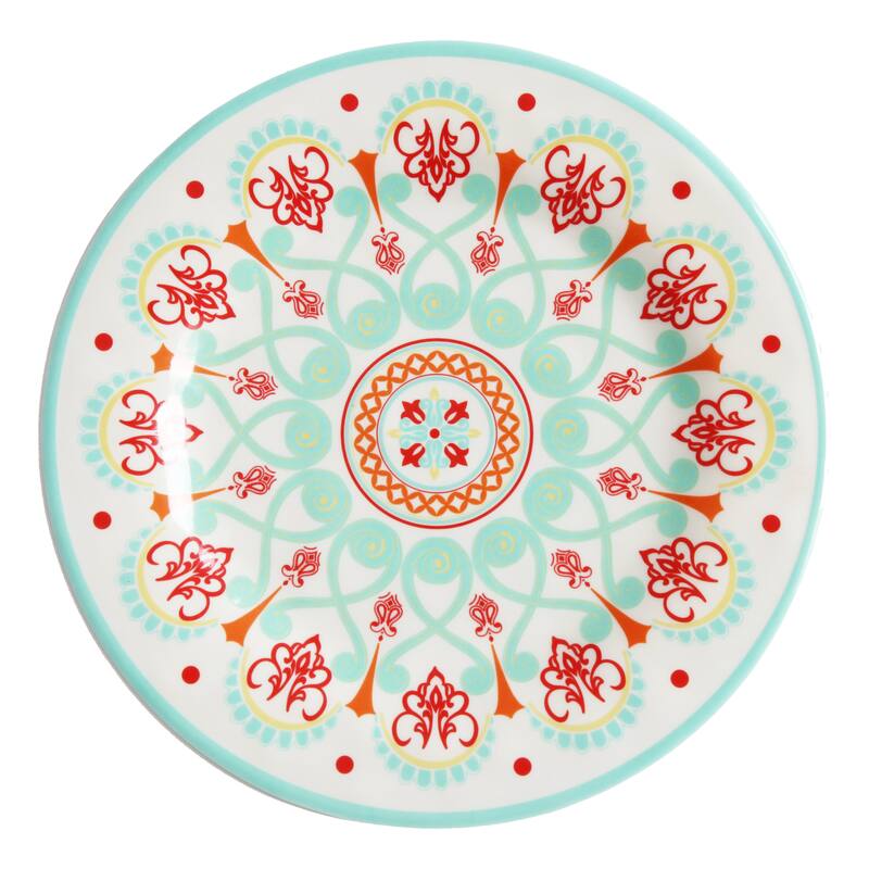 HiEnd Accents Western Multicolored Melamine Dinner Plate (Set of 4)