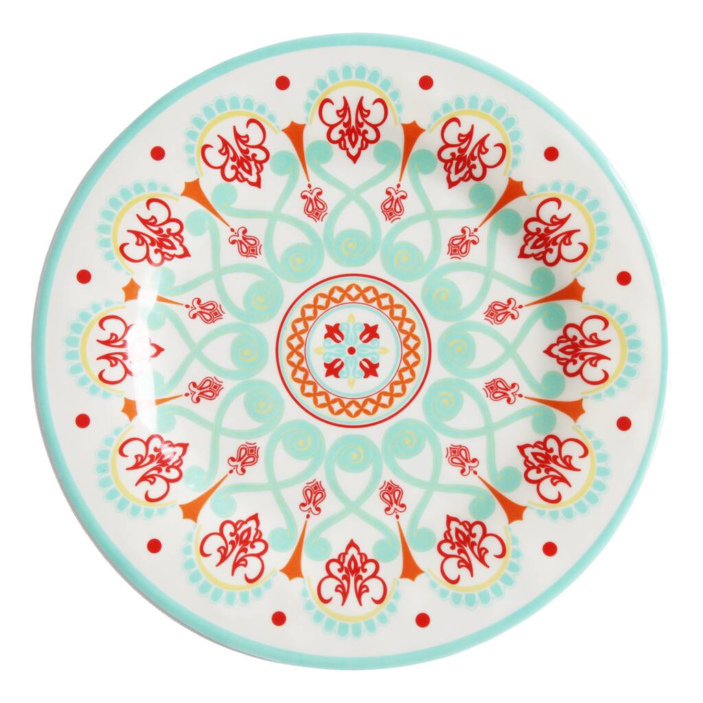 HiEnd Accents Western Multicolored Melamine Dinner Plate (Set of 4)