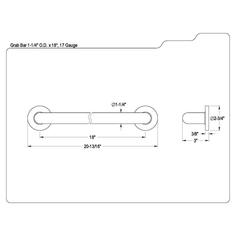 Kingston Brass Modern 18-inch Grab Bar