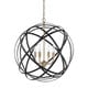 preview thumbnail 2 of 0, Axis 4-light Aged Brass/Matte Black Pendant
