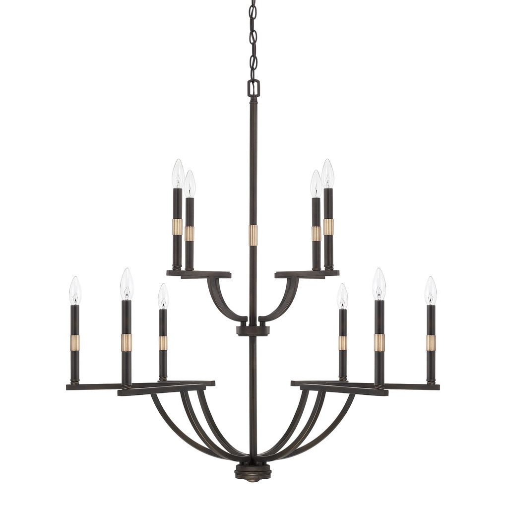 Capital Lighting Cole Collection 10-light Aged Brass/Old Bronze Chandelier - Chandeliers For Bedrooms by Overstock.com