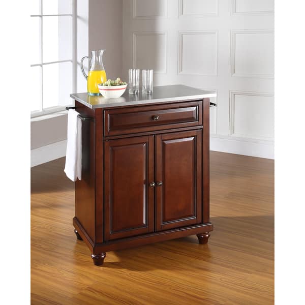 Cambridge Vintage Mahogany Portable Kitchen Island with ...