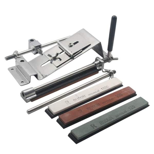  Updated 4 Knife Sharpener Stone Kit, Professional Knife  Sharpening System Fix-angle with 4 Stones for Pocket Knifes Kitchen Knifes  : Home & Kitchen