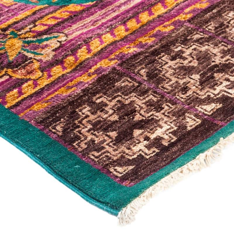 Yaden Pink Wool Hand-kKnotted Area Rug (8'1 x 10'3) - 8'1" x 10'3"