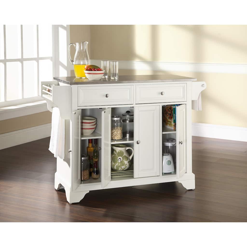 Crosley Lafayette Stainless Steel Top Full Size Kitchen Island/Cart - 51.5 "W x 18 "D x 36 "H