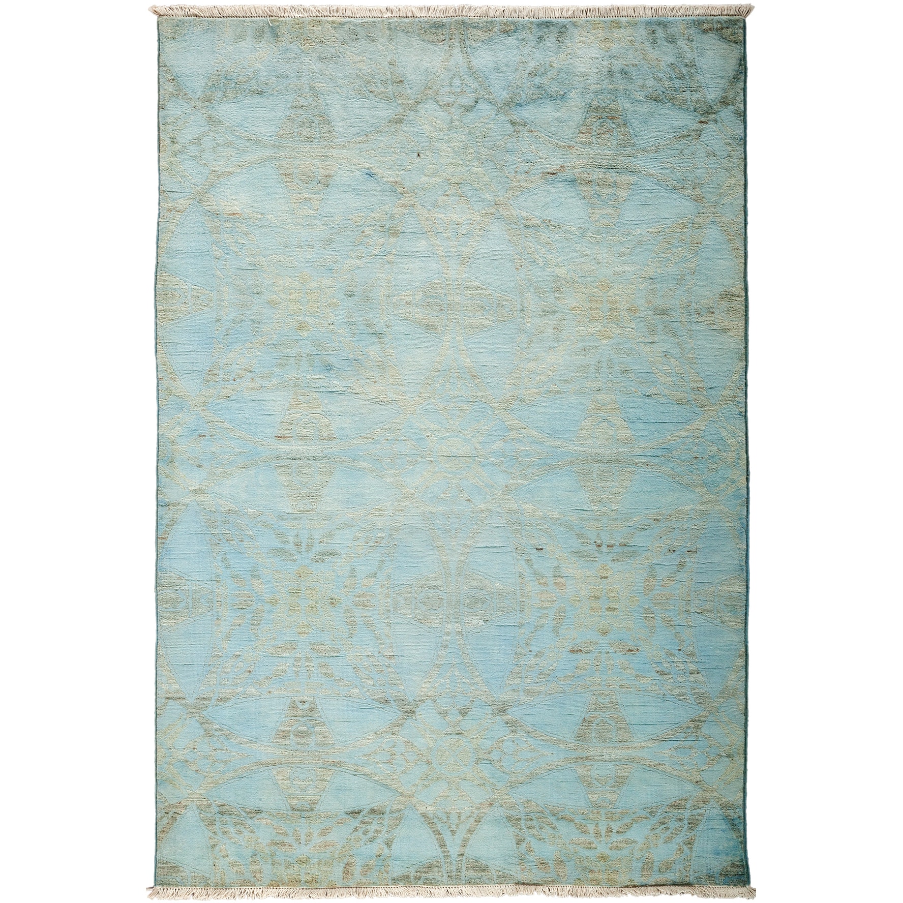 Overton Overdyed Jahah Hand Knotted Area Rug (4'2" X 6'3") - 4'2" x 6'3"/Surplus