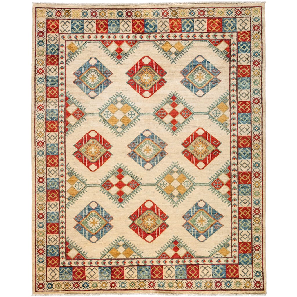 Southwestern, One-of-a-Kind Hand-Knotted Area Rug - Ivory, 8' 6" x 10' 2" - Ivory - 8'6" x 10'2"
