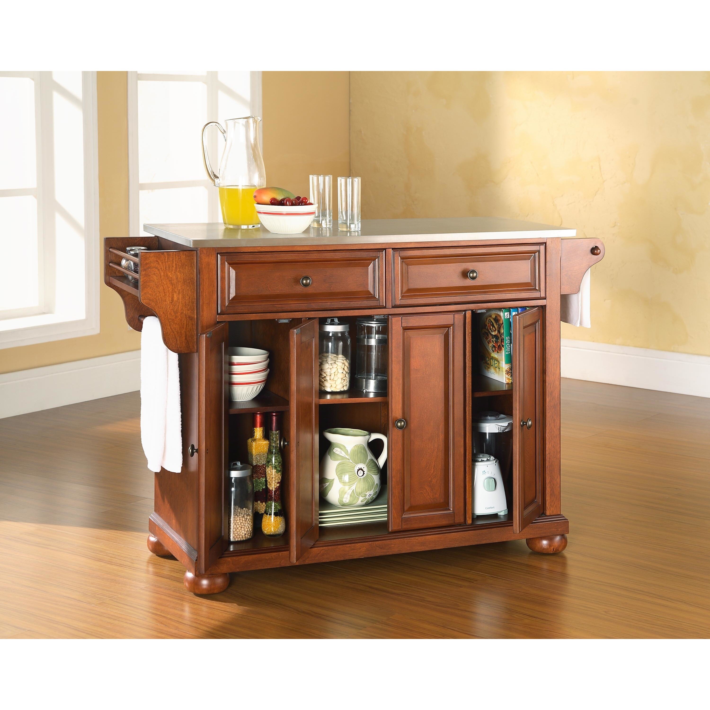 Shop Alexandria Stainless Steel Top Kitchen Island in ...