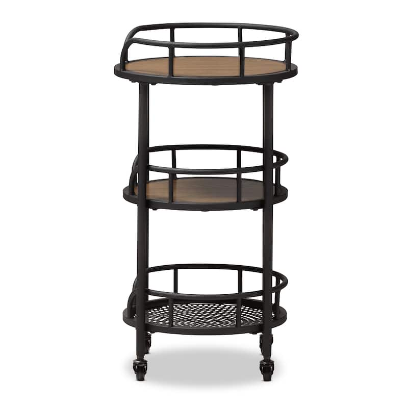 Carbon Loft Inyo Rustic Style Metal and Wood Serving Cart