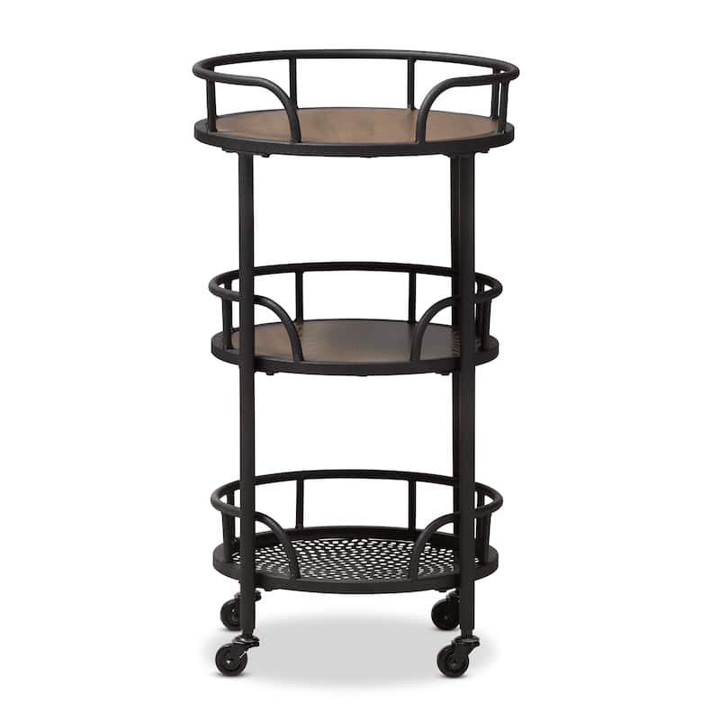 Carbon Loft Inyo Rustic Style Metal and Wood Serving Cart