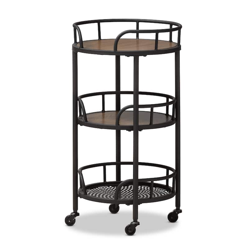 Carbon Loft Inyo Rustic Style Metal and Wood Serving Cart