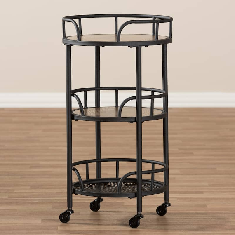 Carbon Loft Inyo Rustic Style Metal and Wood Serving Cart