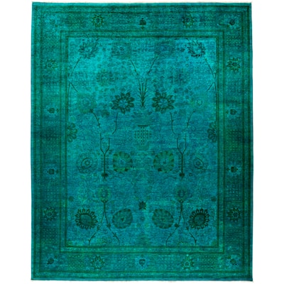 Salmasakah Blue/Green Wool Hand-knotted Area Rug (12' x 14'10) - 12' x 14'10"/Surplus