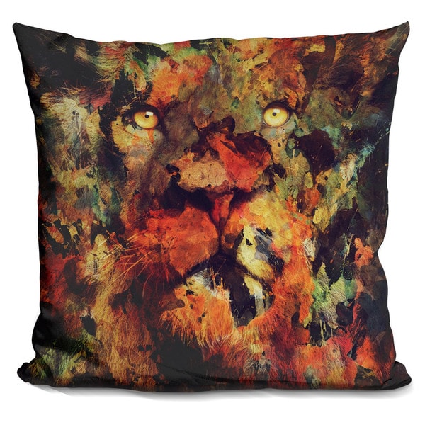 WATERCOLOR LION Throw Pillow