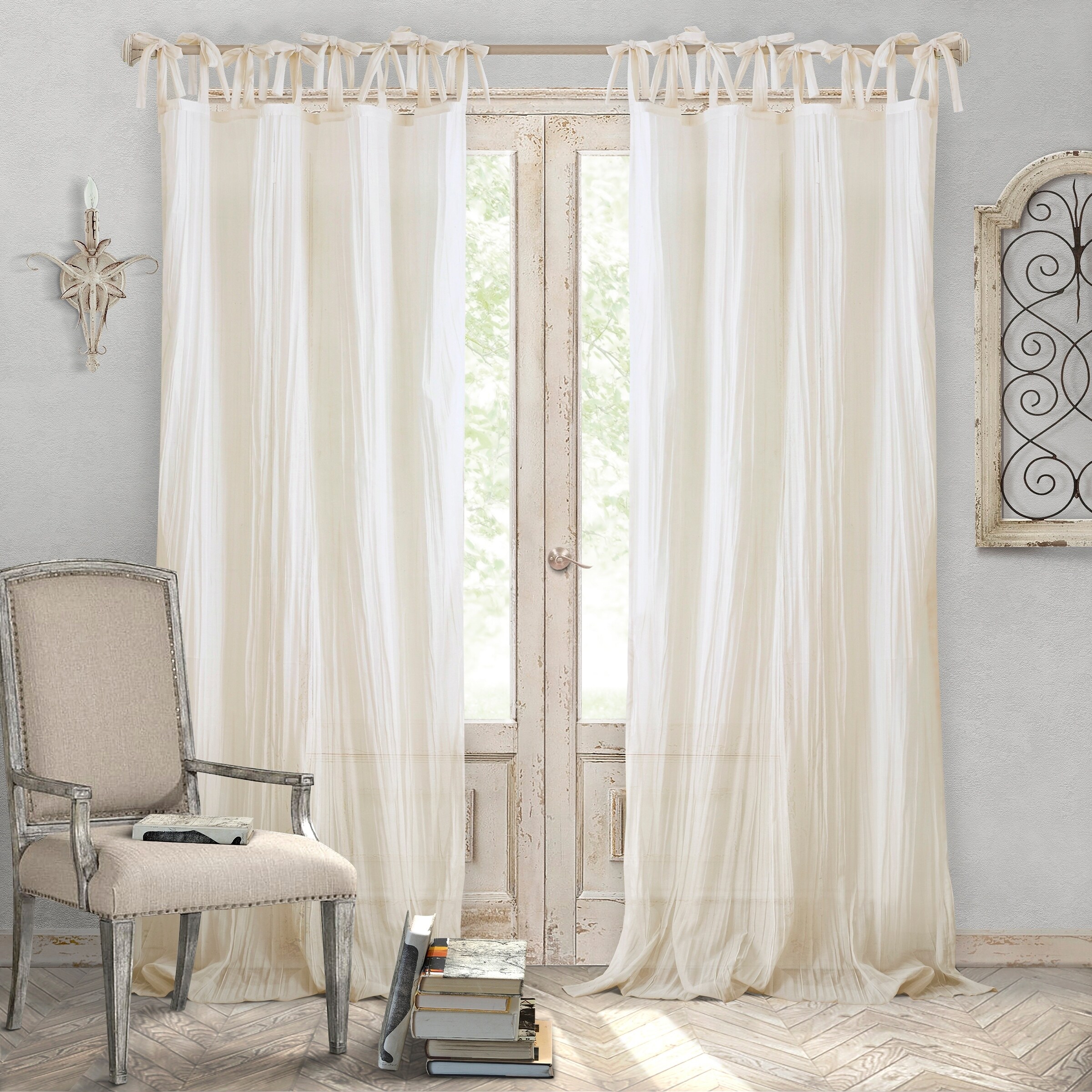 Shop Elrene Jolie Tie Top Curtain Panel Free Shipping On Orders
