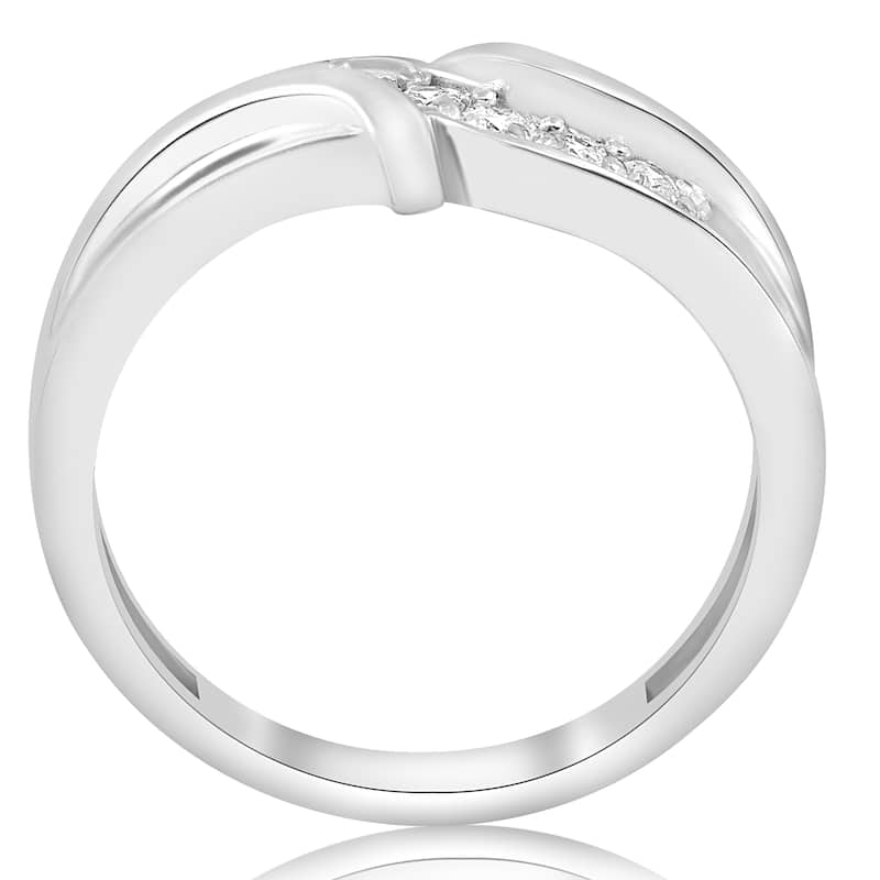 14k White Gold 1/4 ct TDW Diamond Mens Wedding Ring (I-J,I2-I3)