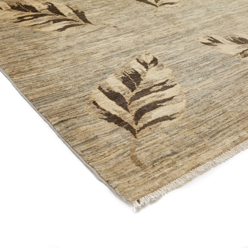 Patterned & Floral, One-of-a-Kind Hand-Knotted Area Rug - Ivory, 8' 3" x 10' 3" - 8'3" x 10'3"