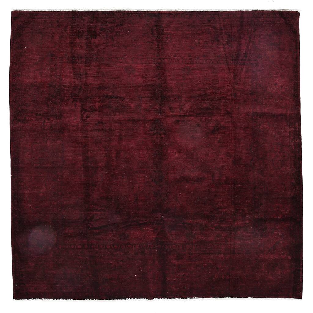 Colorful, One-of-a-Kind Hand-Knotted Area Rug - Red, 8' 10" x 9' 0" - 8'10" x 9 Square/Surplus