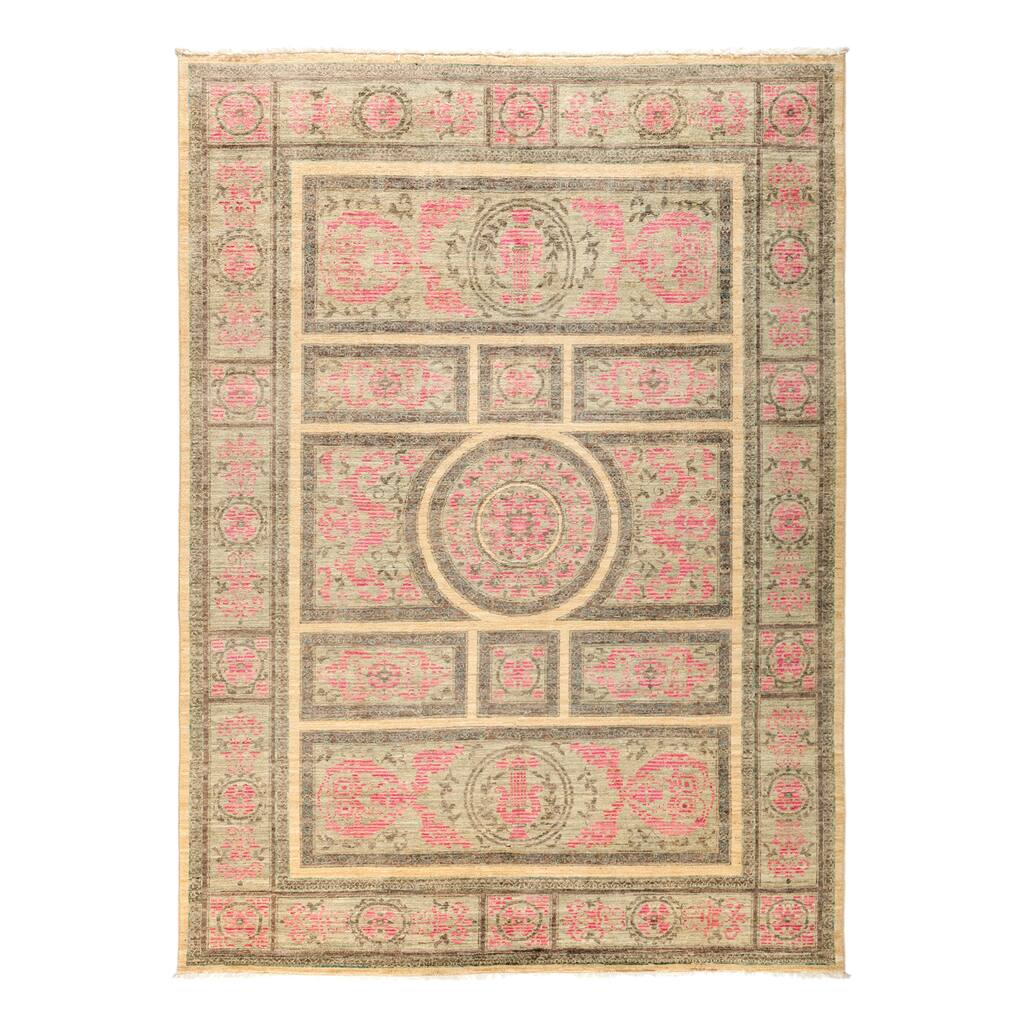 Tisae Hand Knotted Area Rug (6'3" X 8'6") - 6'3" x 8'6"