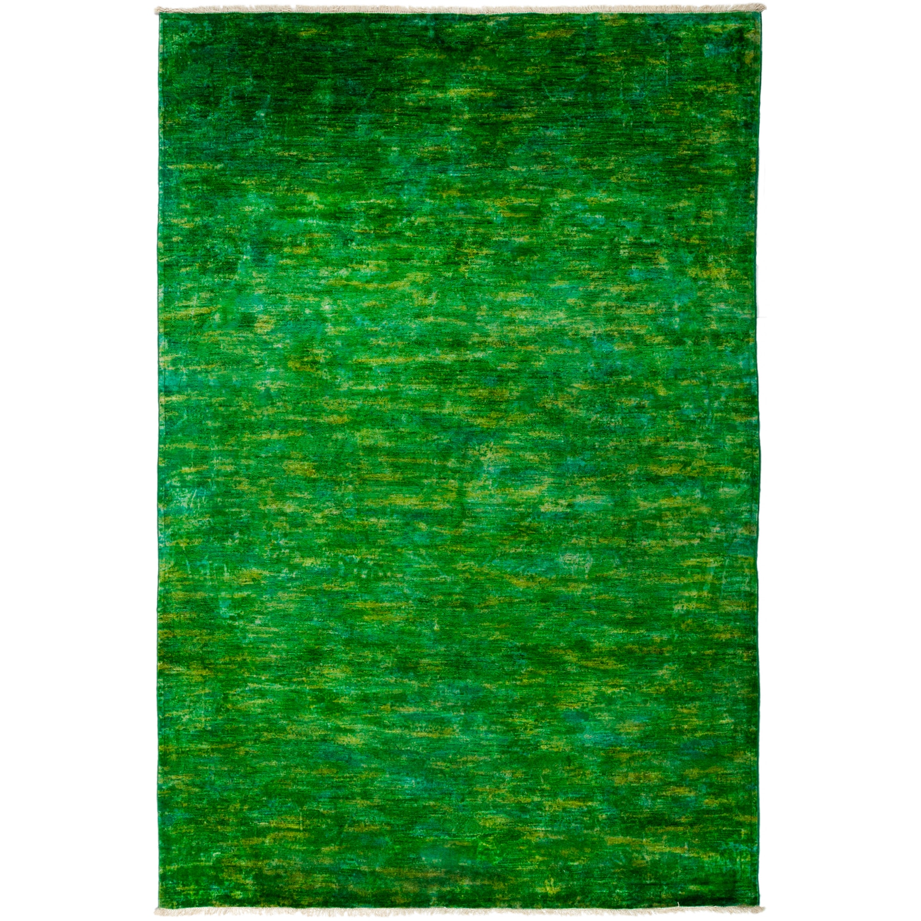 Colorful, One-of-a-Kind Hand-Knotted Area Rug - Green, 6' 2" x 8' 10" - 6'2" x 8'10"/Surplus