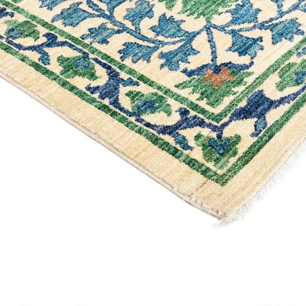 Hatgat Green Wool Hand Knotted Area Rug 10 X 13 4 Hatgat Green Wool Hand Knotted Area Rug