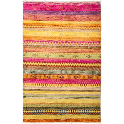 El Thoudh Hand Knotted Area Rug (4'1" X 6'4") - Multi - 4'1" x 6'4"/Surplus