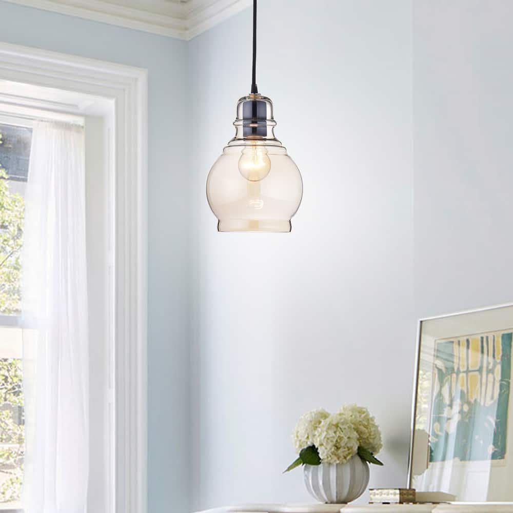 Mariana Antique Black Mini Pendant with Cognac Round Glass