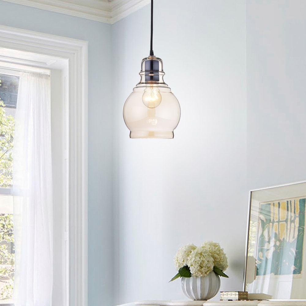 Mariana Antique Black Mini Pendant with Cognac Round Glass