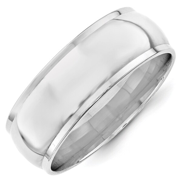 10K White Gold 5mm Half Round with Edge Band Ring