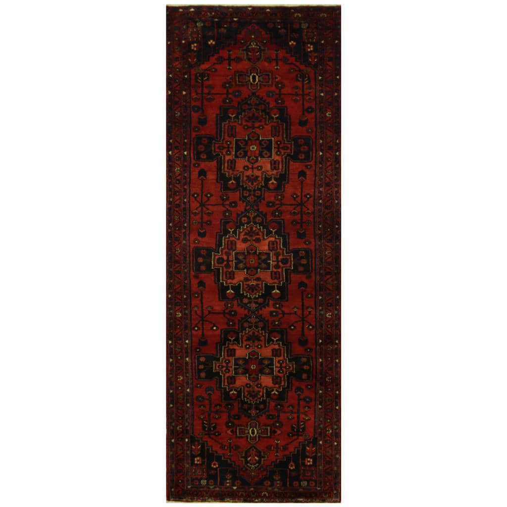 HERAT ORIENTAL Handmade One-of-a-Kind Hamadan Wool Runner (Iran) - 3'6 x 10'5