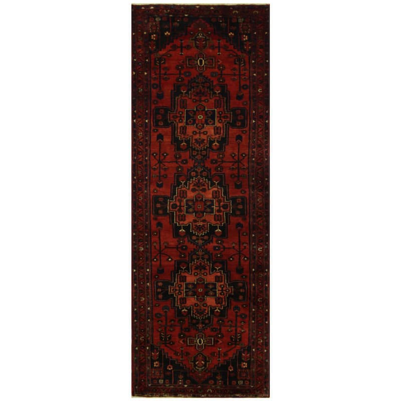 HERAT ORIENTAL Handmade One-of-a-Kind Hamadan Wool Runner (Iran) - 3'6 x 10'5