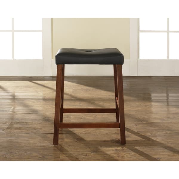 Clic Cherry 24 Inch Upholstered Saddle Seat Bar Stools Upholstered Saddle Seat Bar Stools